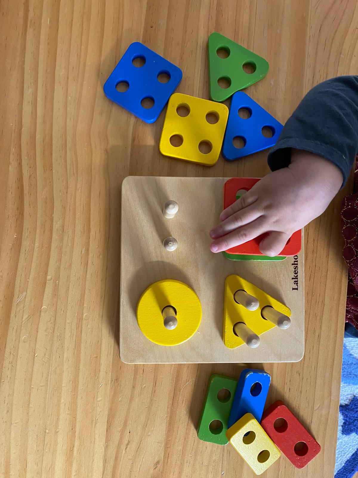 Wooden shape sorting activity