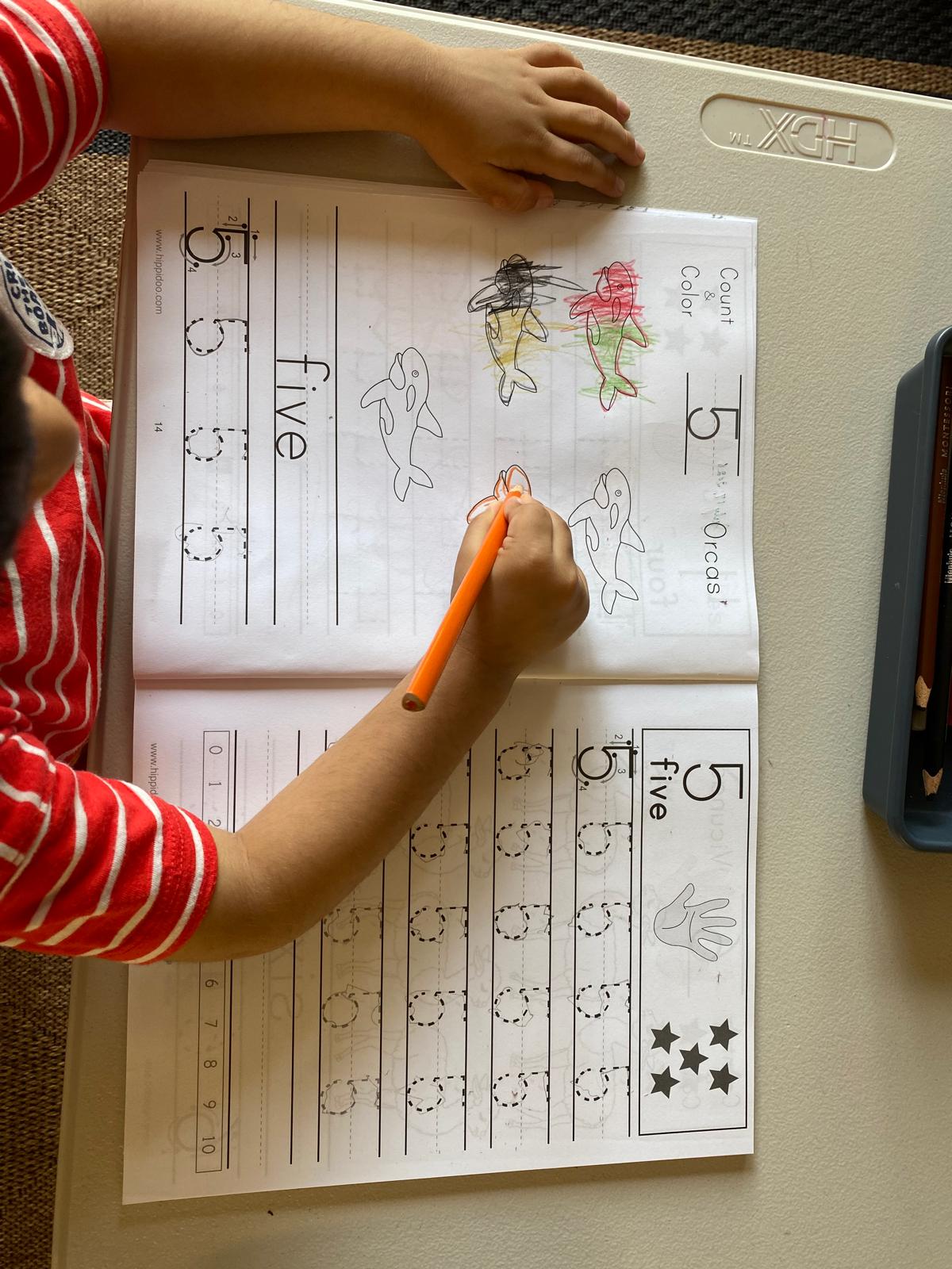 Number writing practice